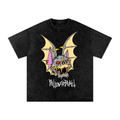 Snow Washed Oversized "DEATH BAT" T-Shirt
