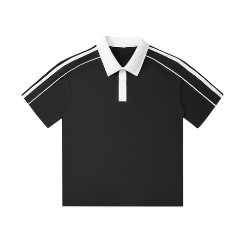 Contrast Collar Short-Sleeve Polo “ARAKNIDZ” Shirt