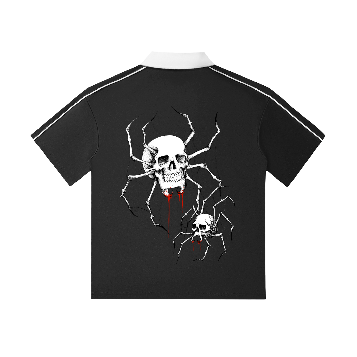 Contrast Collar Short-Sleeve Polo “ARAKNIDZ” Shirt