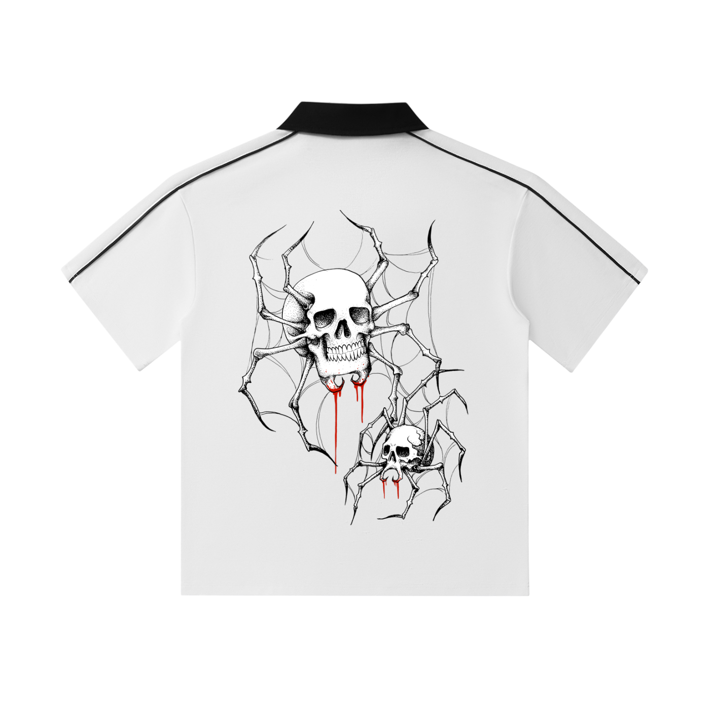 Contrast Collar Short-Sleeve Polo “ARAKNIDZ” Shirt